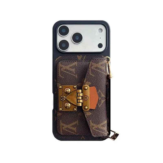 Monogram iPhone Case with Cardholder, Clasp & Strap