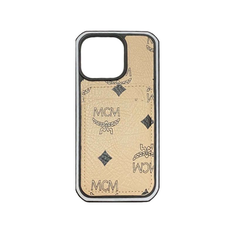MCM iPhone Case With Card Holder Yellow-MCK240603