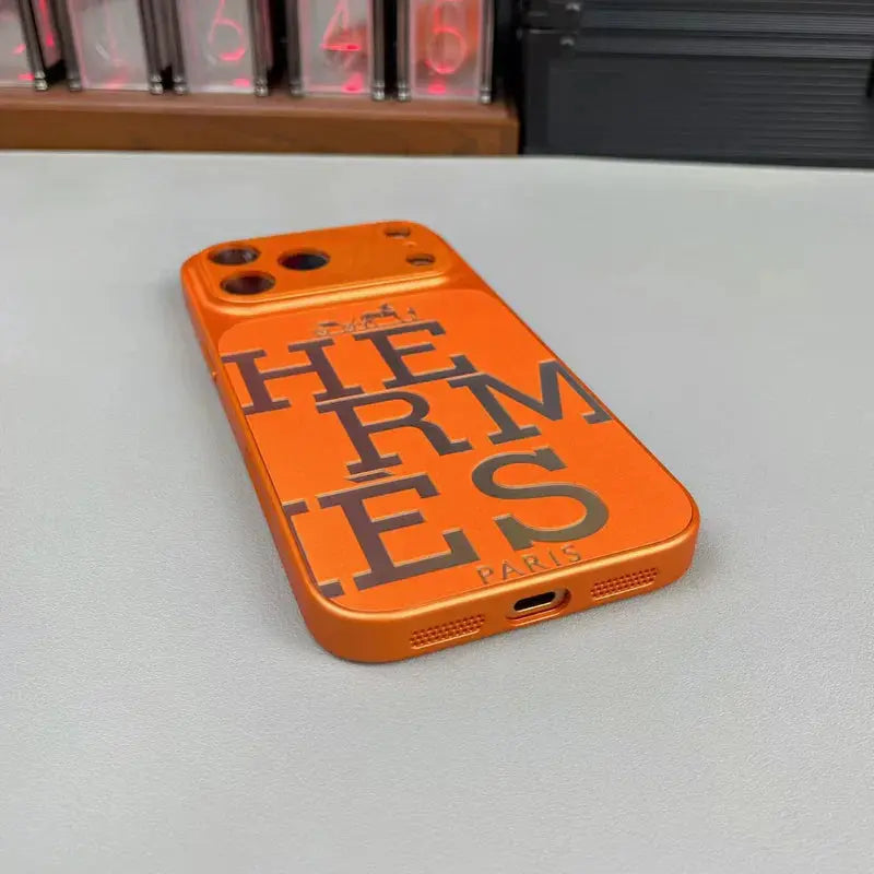 Hermes Orange iPhone Case - Premium Leather Protection - Elitesmark