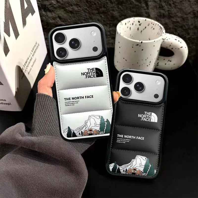 North Face Style Puffer Phone Case With Graphic