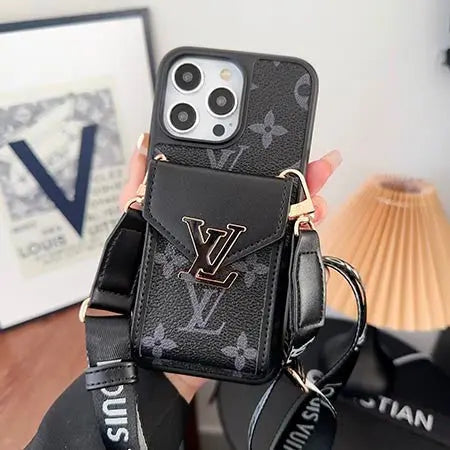 Louis Vuitton Case with Card Holder and LV Shoulder Strap iPhone Case - Elitesmark