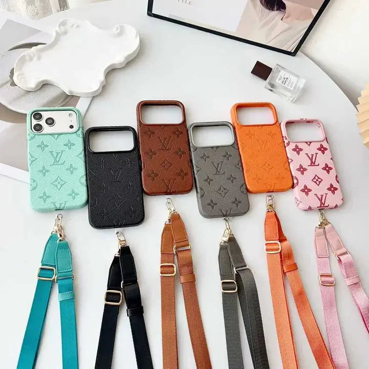 Louis Vuitton LV Monogram Leather Case with Designer Crossbody iPhone Case Elitesmark