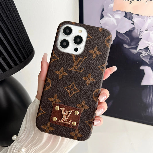 MONOGRAM LEATHER PC HARD BACK CASE FOR IPHONE - Elitesmark
