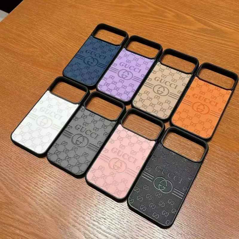 Gucci-Inspired GG Monogram Phone Case – Premium Leather Texture Slim Fit Bumper Case