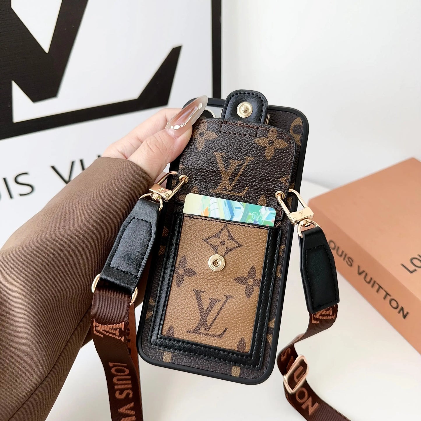 Louis Vuitton iPhone Case - LV Monogram Crossbody Straps Phone Case - Elitesmark