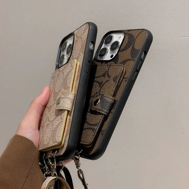 Coach Card Bag Leather Chain iPhone Case Elitesmark