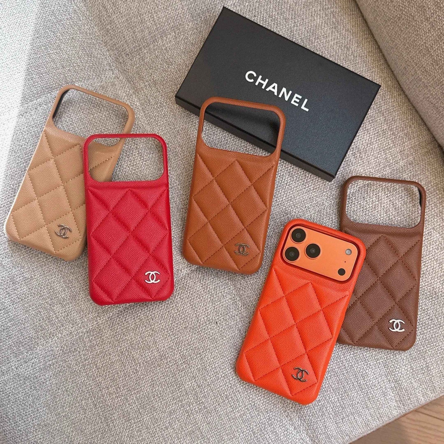 Gucci Elegant Leather GG iPhone Case Orange For iPhone 13-17 Series