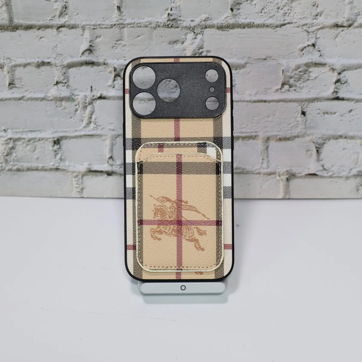 Burberry Luxury Card Holder Phone Case For iPhone 12-17 Elitesmark