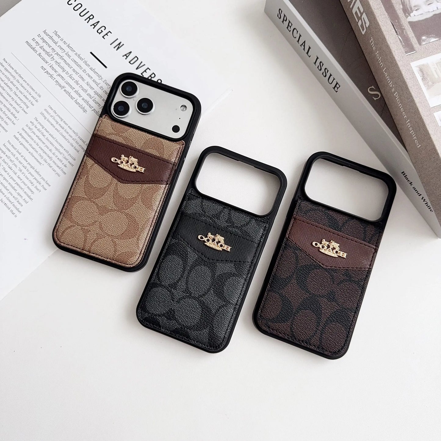 Coach iPhone Case with Card Holder for 12-17 series - Elitesmark