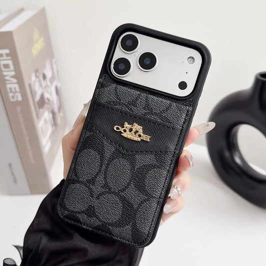 Coach iPhone Case with Card Holder for 12-17 series - Elitesmark