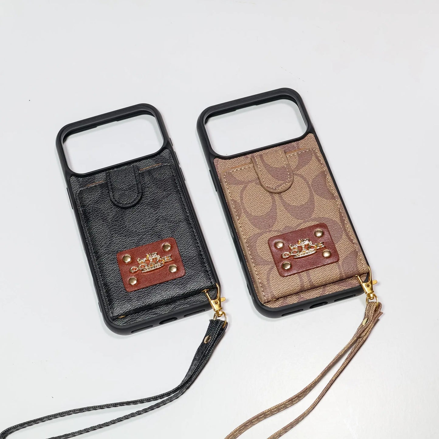 Coach Monogram Card Holder iPhone Case with Strap - Elitesmark