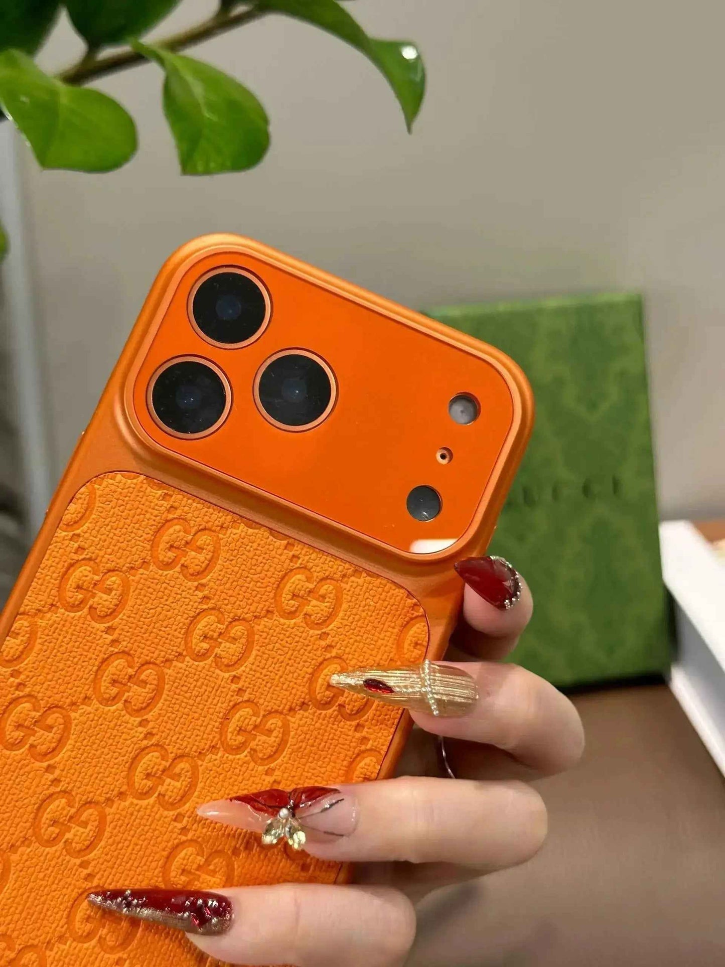Orange Gucci iPhone 17 Pro Max Case – Luxury GG Monogram Case