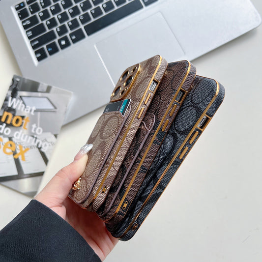 Coach iPhone Case With Card Holder Brown -KB241651