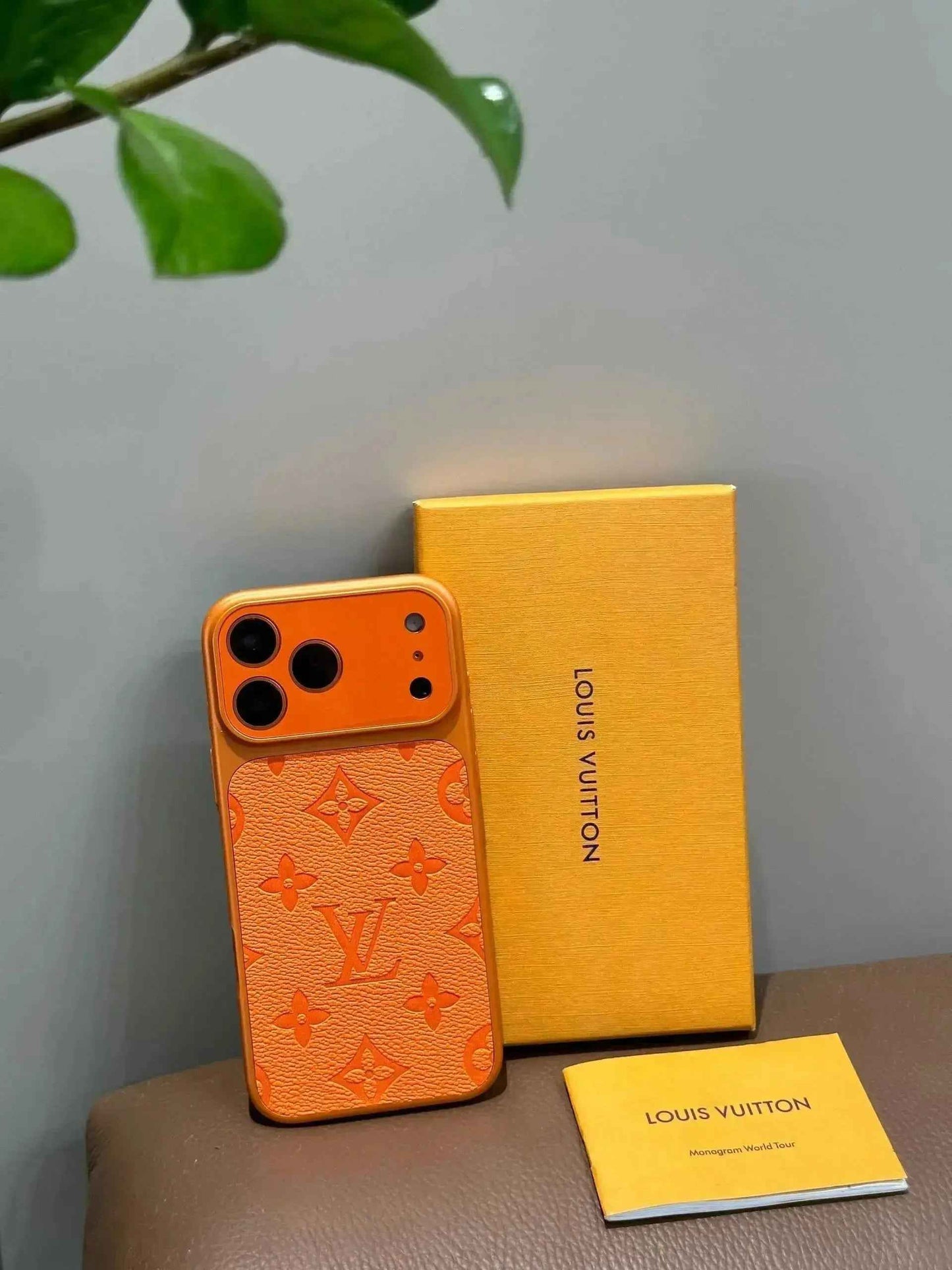 Orange Louis Vuitton iPhone 17 Pro Max Case – Luxury LV Monogram Case