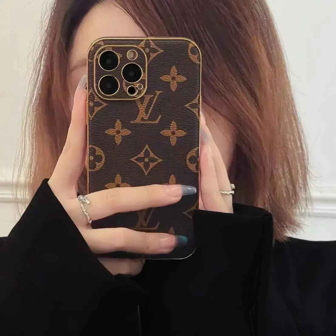 Louis Vuitton iPhone 17 Pro Max Case – Brown Monogram Leather Designer Cover