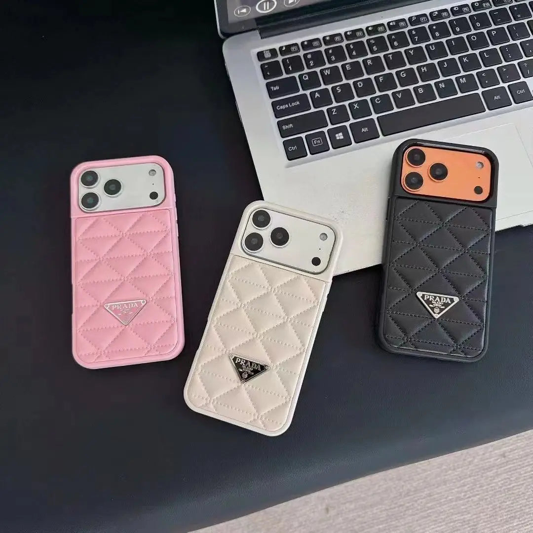 Prada Luxury Quilted Leather iPhone Case - Elitesmark