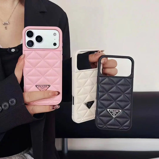 Prada Luxury Quilted Leather iPhone Case - Elitesmark