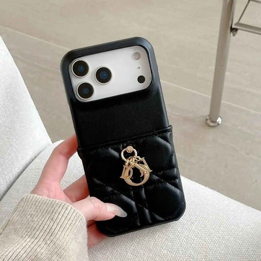 Christian Dior iPhone 17 Pro Max Case – Luxury Quilted Designer Phone Case Gray