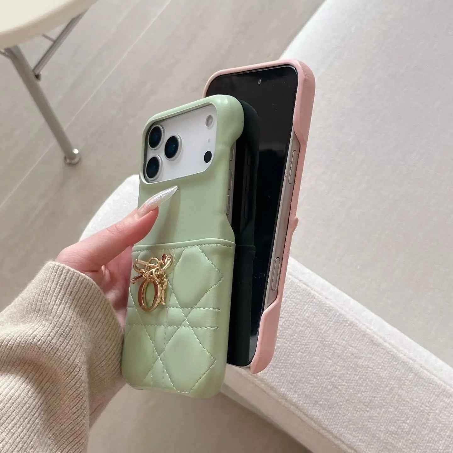 Christian Dior iPhone 17 Pro Max Case – Luxury Quilted Designer Phone Case