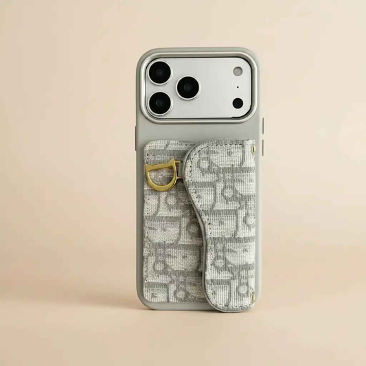 Christian Dior iPhone 17 Pro Max Case - Saddle Grey Oblique