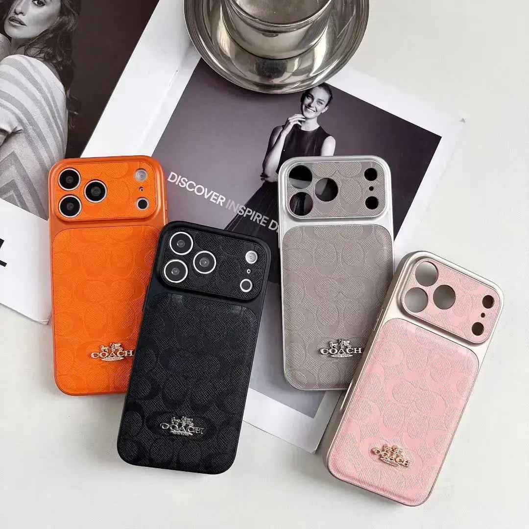 Luxury Coach Monogram Protective iPhone Case - Designer Leather Finish