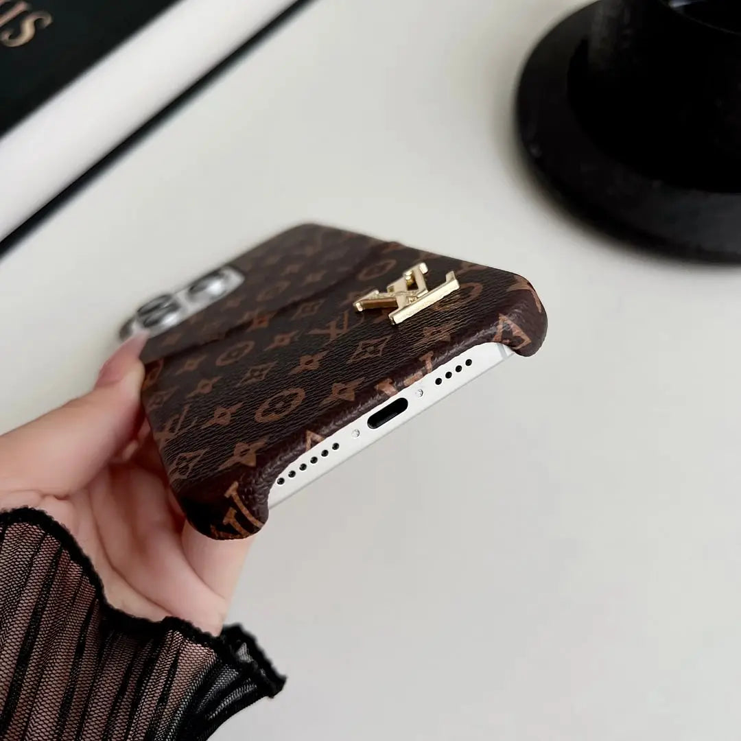 Classic Leather Monogram iPhone Case Card Holder - Elitesmark