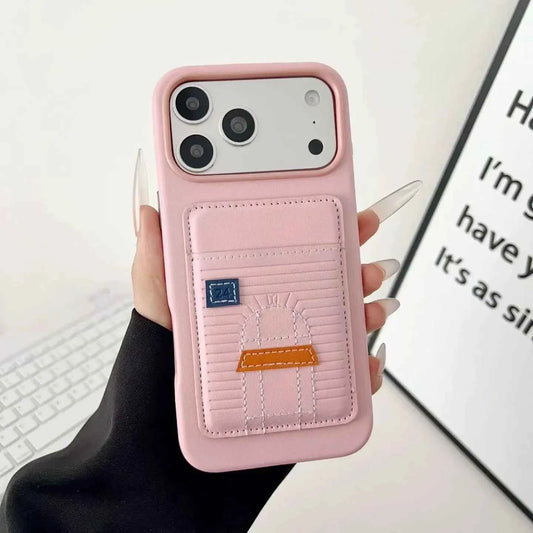 Pink Hermès iPhone 17 Pro Max Case with Card Slot – Luxury Leather Hermes Phone Case