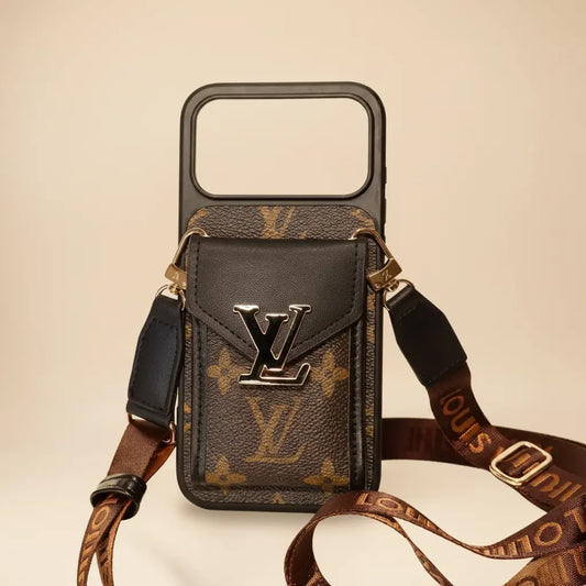 Black LV Monogram iPhone Case – Back View | classic LV pattern, luxury Louis Vuitton phone cover | Elitesmark