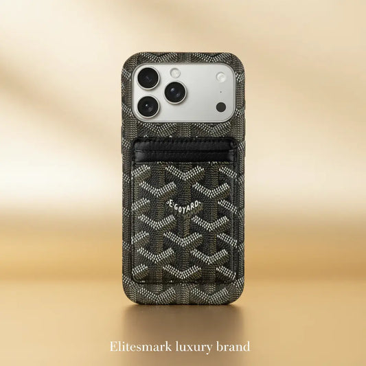 Burgundy Goyard iPhone 17 Pro Max Case – MagSafe Detail | MagSafe compatible, Goyard pattern luxury cover | Elitesmark