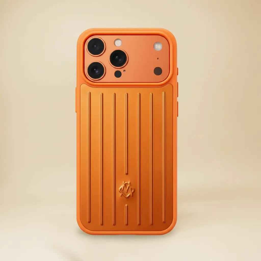 Black RIMOWA iPhone 17 Pro Max Case – Luxury Grooved Designer Cover