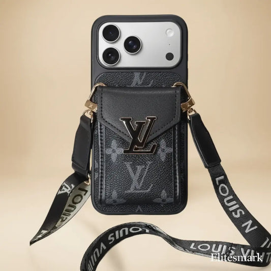 Brown LV Monogram iPhone Case – Back View | classic brown LV pattern, luxury Louis Vuitton phone cover | Elitesmark