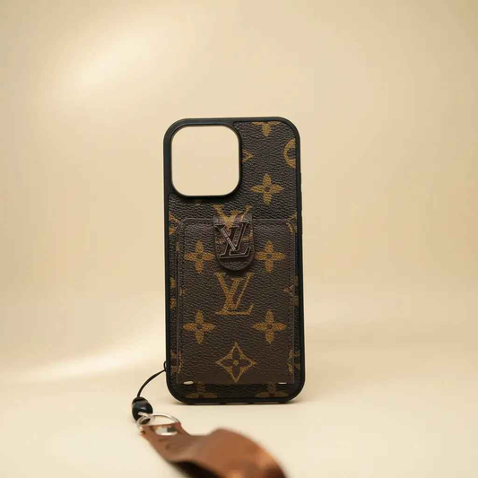 Black Louis Vuitton iPhone 17 Pro Max Case Cardholder – Luxury LV Monogram Cover