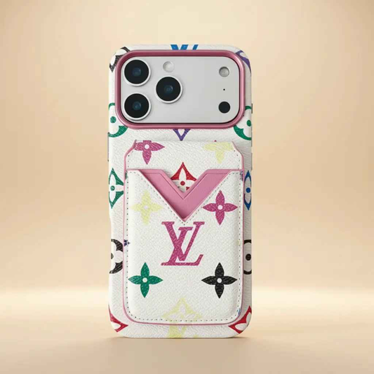 Brown Red Louis Vuitton iPhone 17 Pro Max Case with cardholder – Classic Monogram Luxury