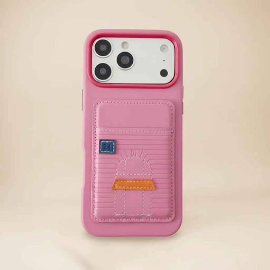 Silver Hermès iPhone 17 Pro Max Case with Card Slot – Luxury Leather Hermes Phone Case