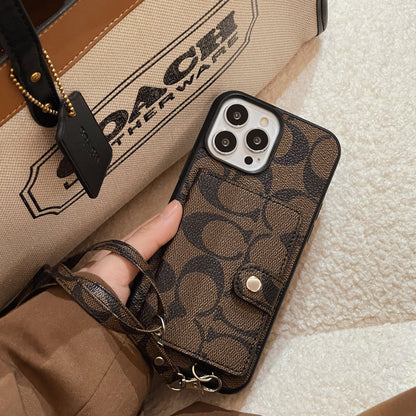 Coach iPhone Case With Wallet And Strap Brown -SZK240402