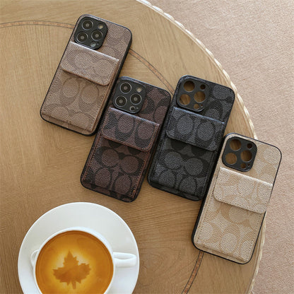 Coach iPhone Case With Wallet Dark Brown-HP240513