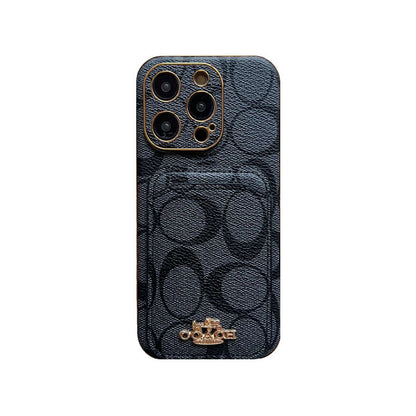 Coach iPhone Case With Card Holder Coffee -KB241651