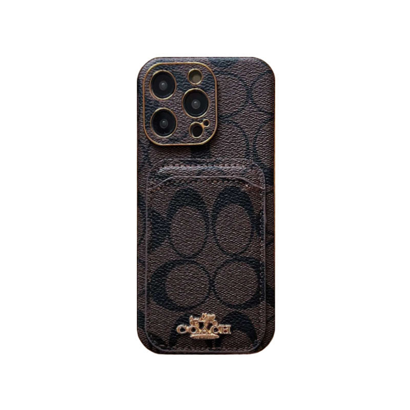 Coach iPhone Case With Card Holder Coffee -KB241651