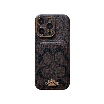 Coach iPhone Case With Card Holder Coffee -KB241651