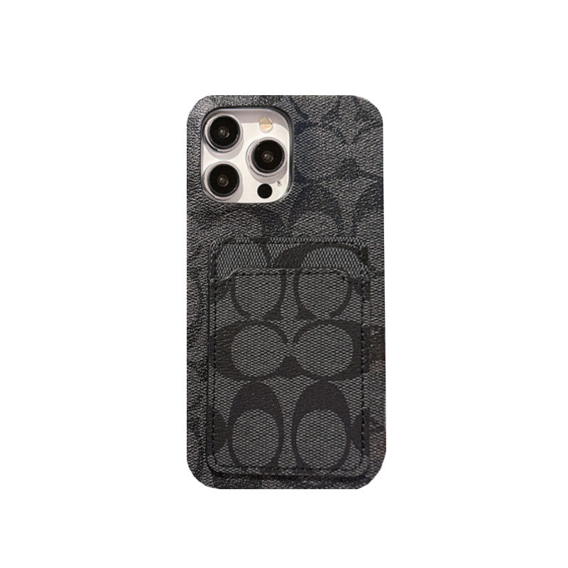Classic Coach iPhone Case With Card Holder White -JQB240330