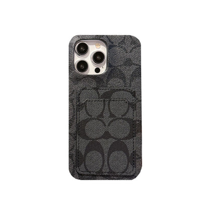 Classic Coach iPhone Case With Card Holder White -JQB240330