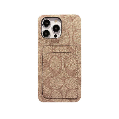 Classic Coach iPhone Case With Card Holder White -JQB240330