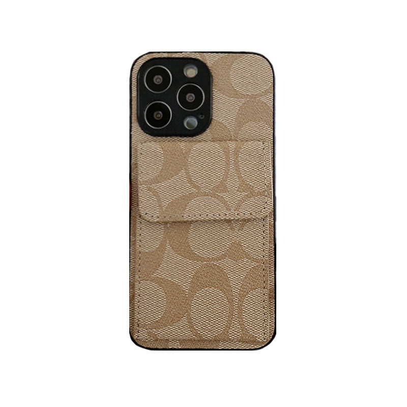 Coach iPhone Case With Wallet Dark Brown-HP240513