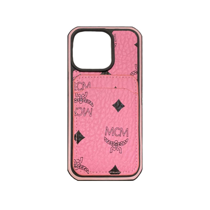 MCM iPhone Case With Card Holder Yellow-MCK240603
