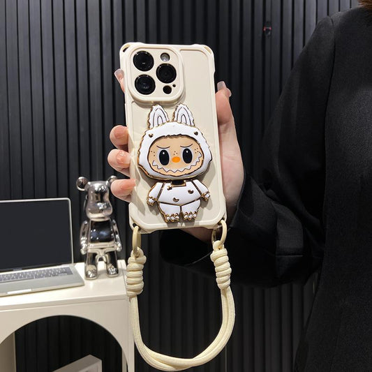 Hard Shell Labubu Mirror Kickstand iPhone Case – Rotatable Mirror | Shockproof Design