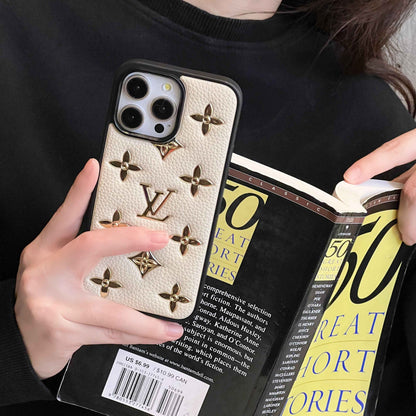 Lou Gold Leather iPhone Case
