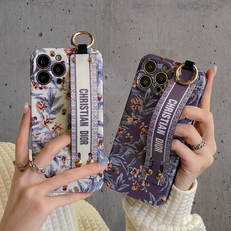 CD Purple & White Wristband iPhone Case