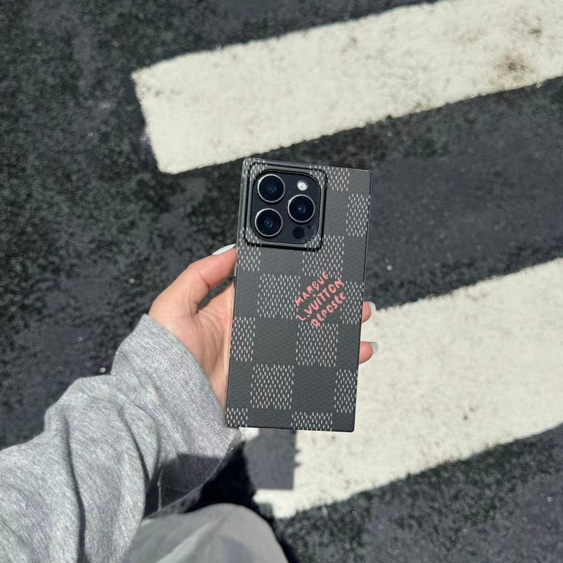 Lou Black & White Sqaure iPhone Case