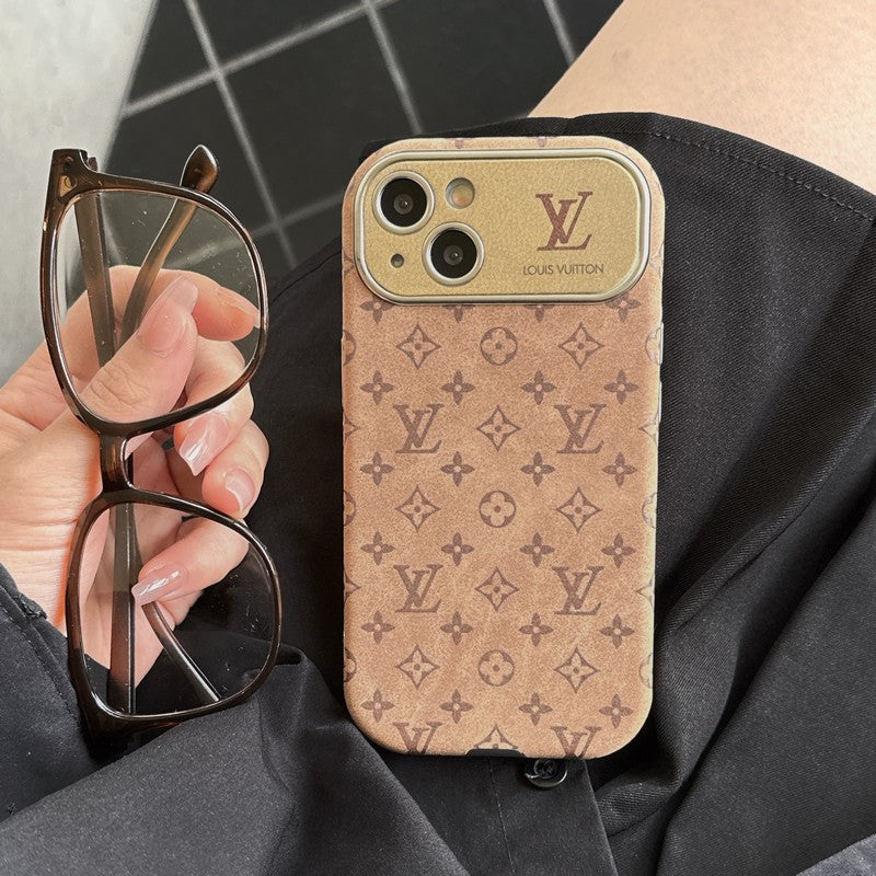 Lou Brown & Black Classic Leather iPhone Case