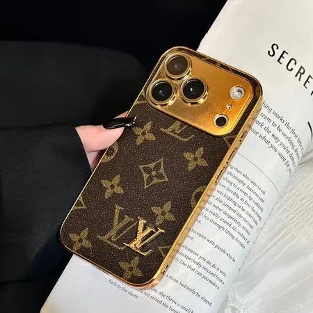 Elite Monogram Leather-Texture iPhone Case with Gold Accents - Elitesmark